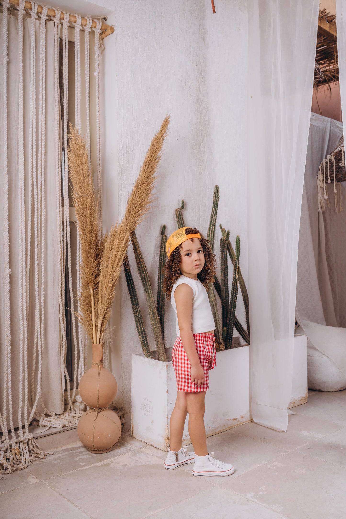Crimson Plaid Short